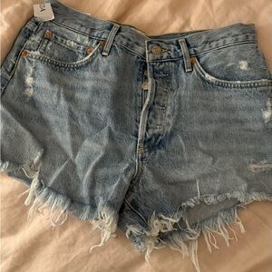 Agolde Parker Light Blue Jean Shorts